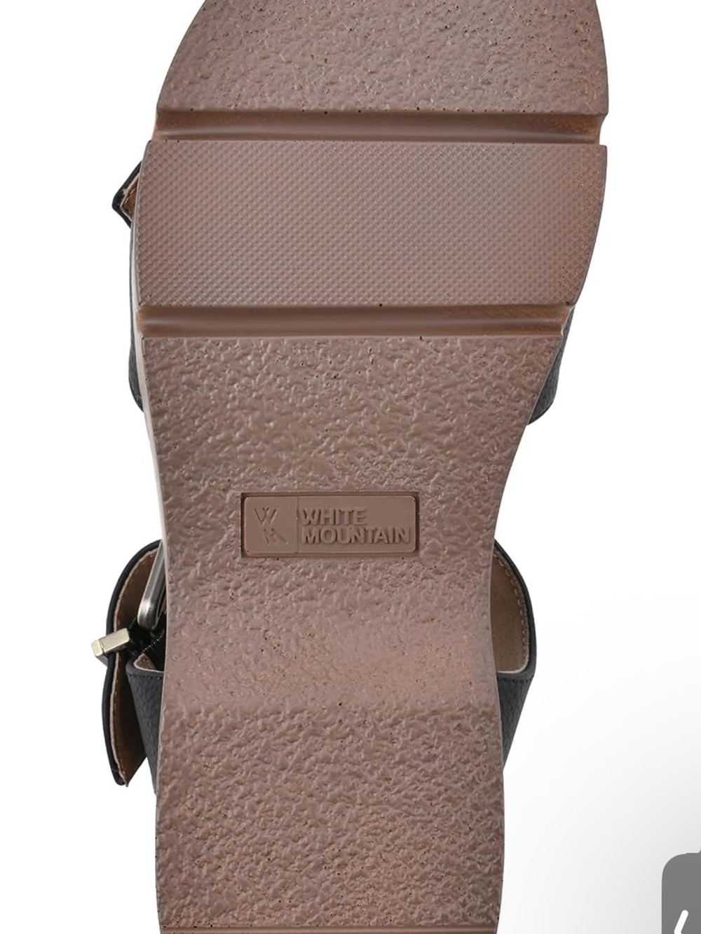 White Mountain Women's Black Buckle Platform Sandal - Picture 6 of 10